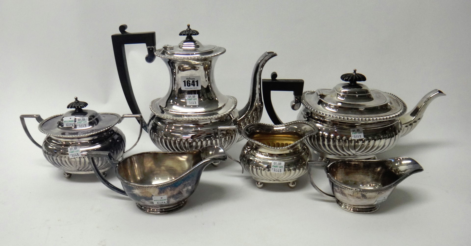 Appraisal: Plated wares comprising a four piece tea and coffee set