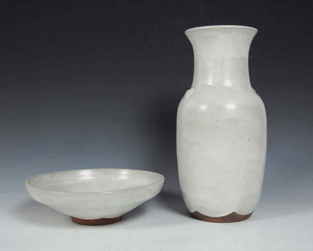 Appraisal: BEN OWEN CONTEMPORARY POTTERY VASE AND BOWL Seagrove North Carolina