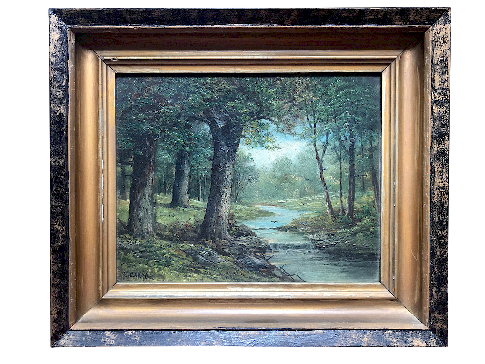 Appraisal: Forest Landscape Stream C Carol Forest Landscape With Stream Early