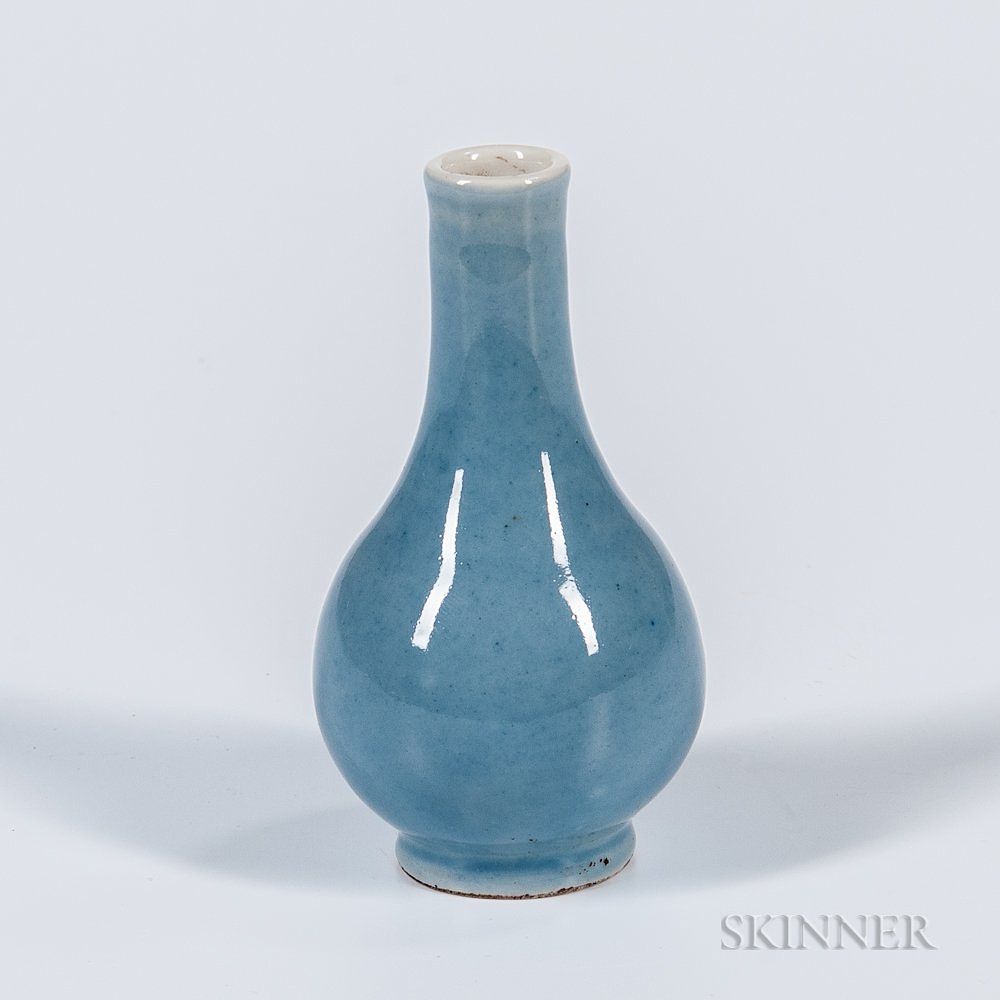 Appraisal: Miniature Clair-de-lune Bottle Vase Miniature Clair-de-lune Bottle Vase China pear-shape