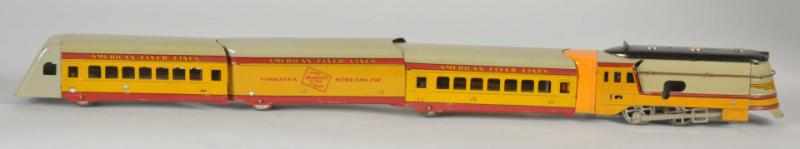 Appraisal: American Flyer O-Gauge Hiawatha Train Set Pre-war Includes Hiawatha streamlined