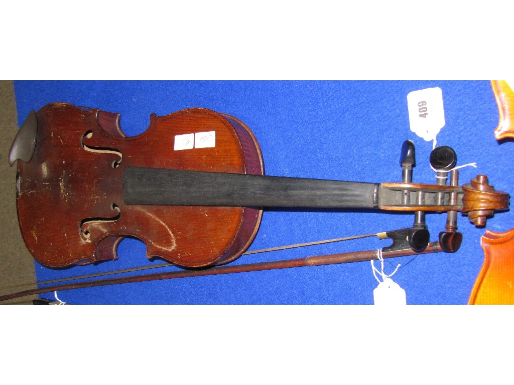 Appraisal: Violin and bow Stradivarius copy case available