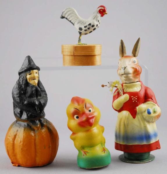 Appraisal: Lot of Holiday Candy Containers Description German Includes dressed rabbit