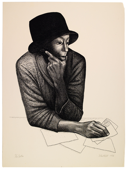 Appraisal: ELIZABETH CATLETT - Cartas Lithograph on Arches wove paper x