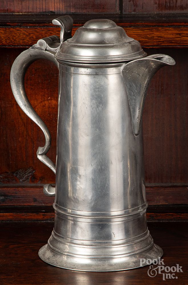 Appraisal: Pewter flagon Pewter flagon by Boardman Hall Philadelphia ca h