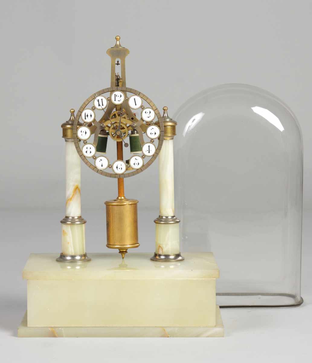 Appraisal: Early Electric Shelf Clock Onyx case w nickel plated metal