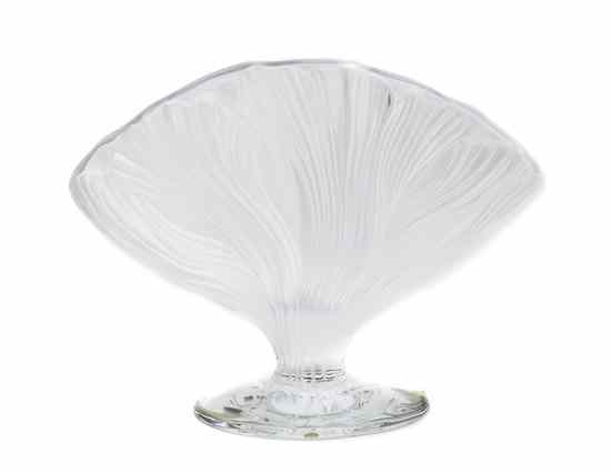 Appraisal: A Lalique Molded Glass Ichor Vase of fan form with