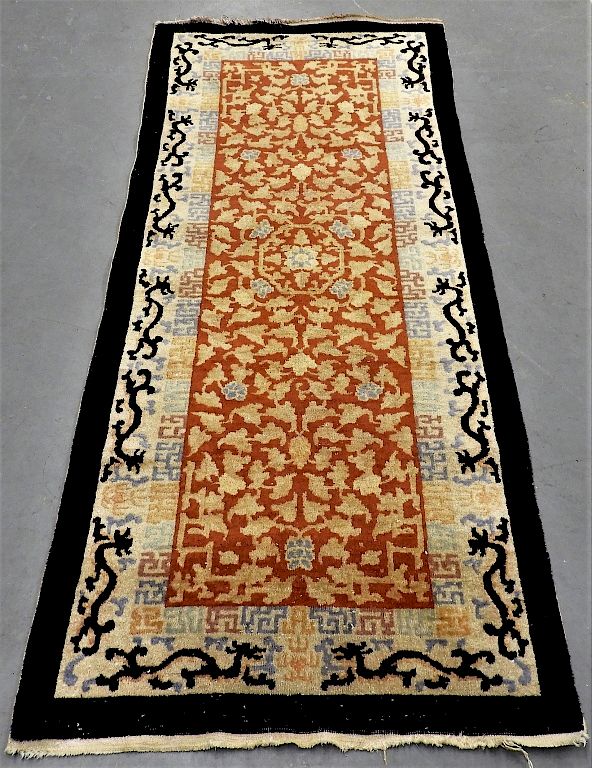 Appraisal: Chinese Art Deco Wool Carpet Rug Runner China Art Deco