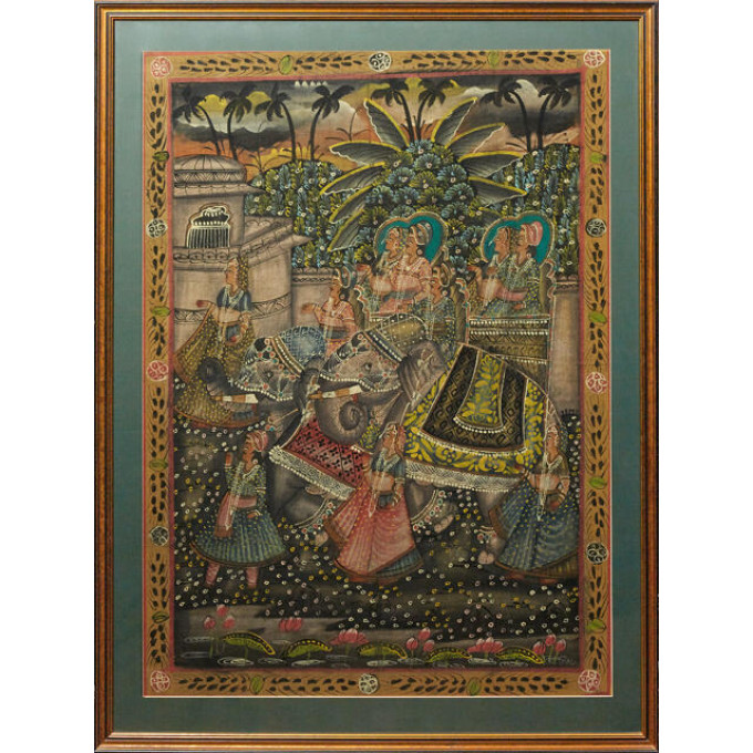 Appraisal: Indian Painted Batik early th c with figures and an