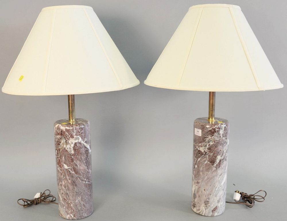 Appraisal: Pair of Walter von Nessen table lamps American Modern Cylindrical