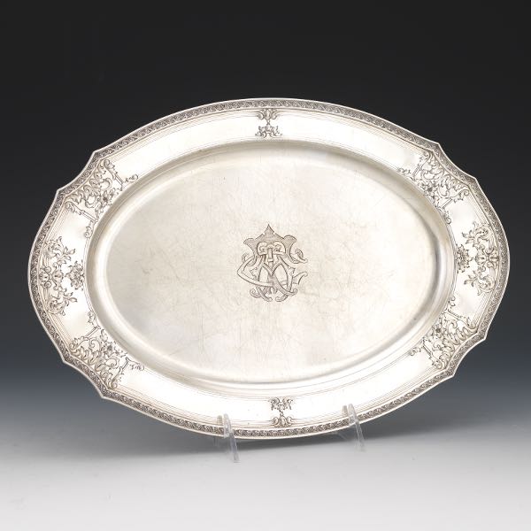 Appraisal: GORHAM STERLING SILVER OVAL TRAY RETAILED BY GROGAN x x