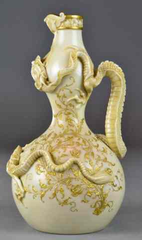 Appraisal: A Fine Royal Worchester Dragon Vase or EwerRoyal Worchester porcelain