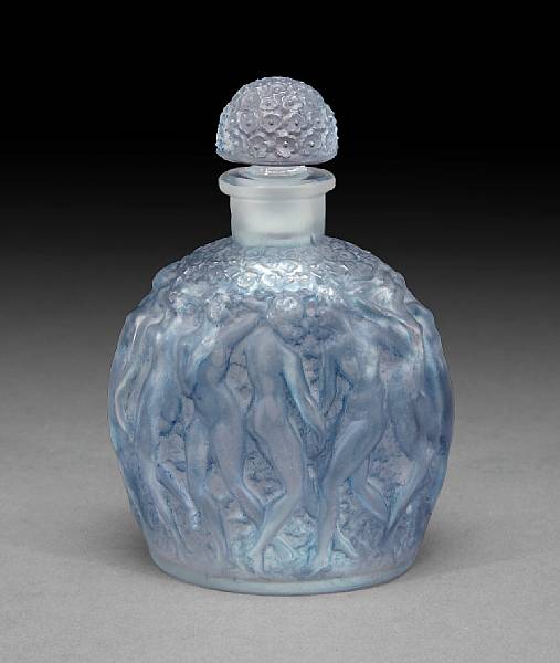 Appraisal: A Ren Lalique molded and frosted glass scent bottle with