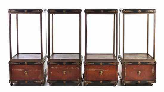 Appraisal: A Set of Four Neoclassical Style Gilt Bronze Mounted Vitrines