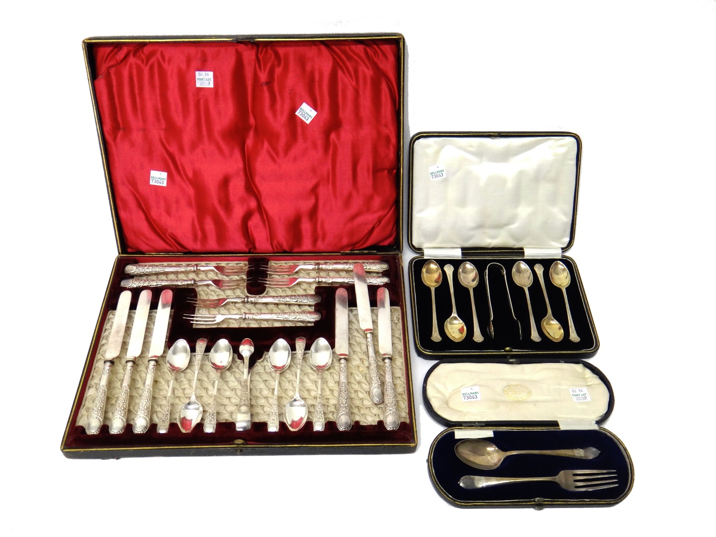 Appraisal: Silver comprising a set of six teaspoons Sheffield and a