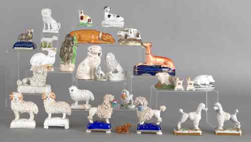 Appraisal: Collection of porcelain animals to include Staffordshire pearlware etc tallest