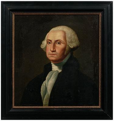 Appraisal: Portrait after Gilbert Stuart George Washington oil on canvas unsigned