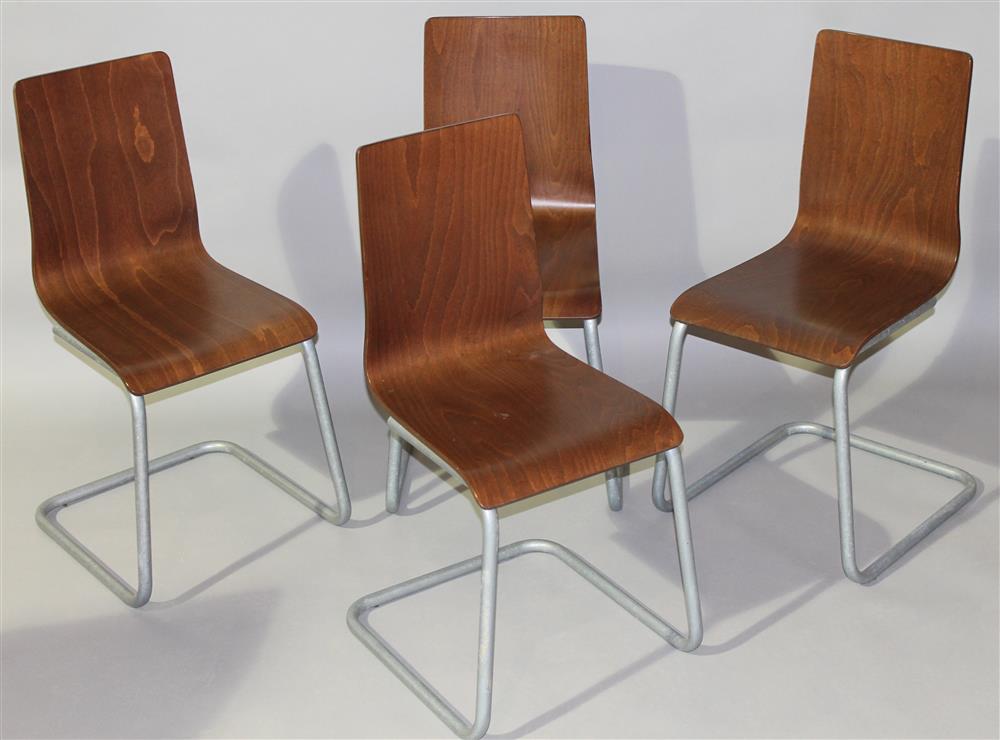 Appraisal: SET OF FOUR MID- TH C MODERN ITALIAN BENTWOOD AND