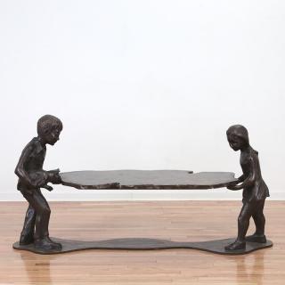 Appraisal: Philip Kelvin LaVerne bronze coffee table Philip Kelvin LaVerne bronze