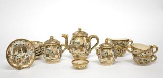 Appraisal: Japanese Satsuma Porcelain Tea Set Japanese Satsuma porcelain tea service