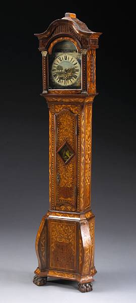 Appraisal: A Dutch Baroque style parcel gilt marquetry inlaid tall case