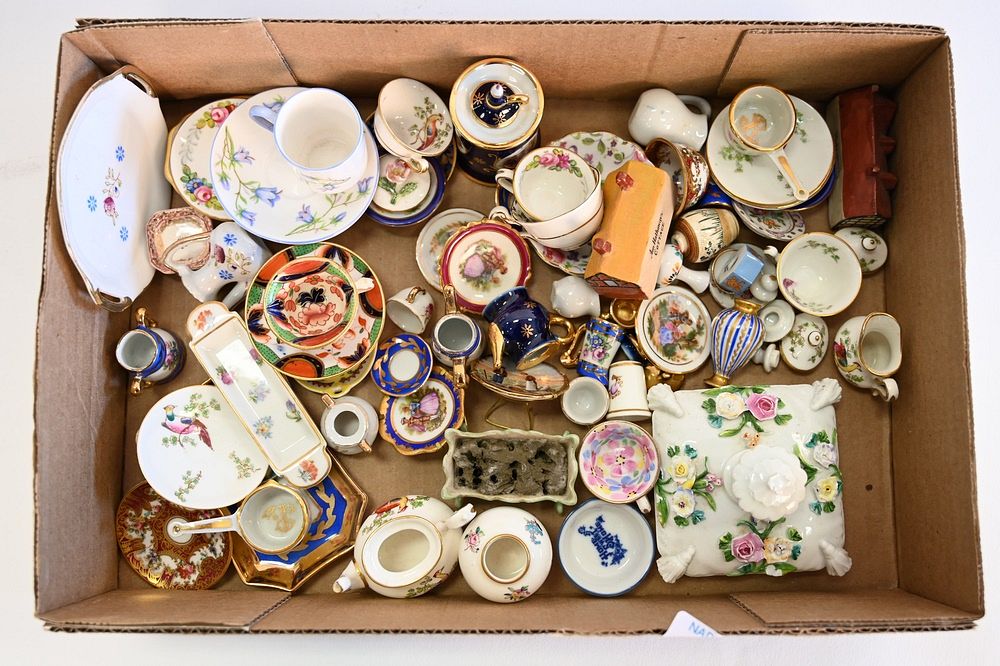 Appraisal: Box Lot of Miniature China Tea Sets to include Limoges