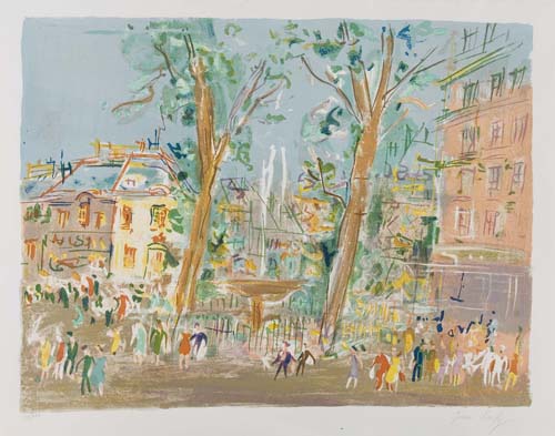 Appraisal: JEAN DUFY F te Champ tre Color lithograph x mm