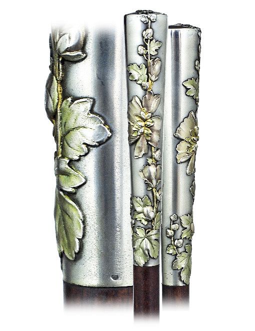 Appraisal: Silver Art Nouveau Dress Cane Ca -Long and tapering silver