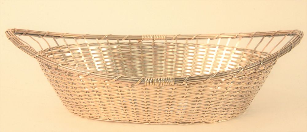 Appraisal: French Silver Woven Basket length inches t oz Provenance The