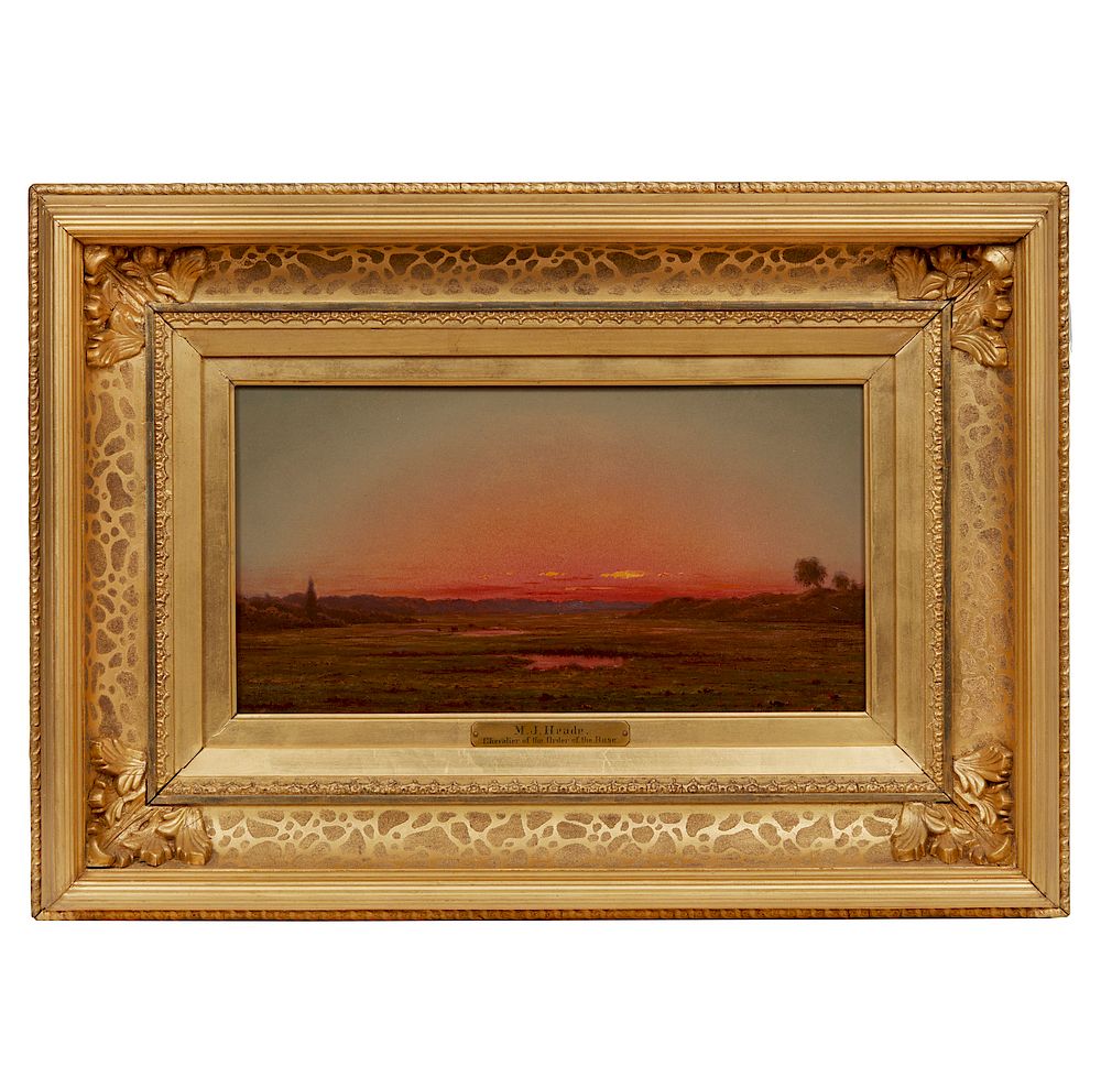 Appraisal: Martin Johnson Heade - Painting Sunset Framed Martin Johnson Heade