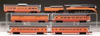 Appraisal: LIONEL O GAUGE SOUTHERN PACIFIC DAYLIGHT TRAIN SET This is