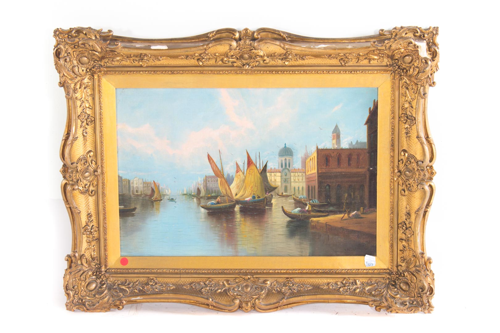 Appraisal: W Gray View of Venice oil on canvas signed framed