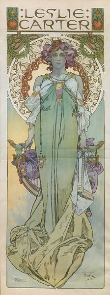 Appraisal: Alphonse Mucha Czech - Leslie Carter R W Lithograph in