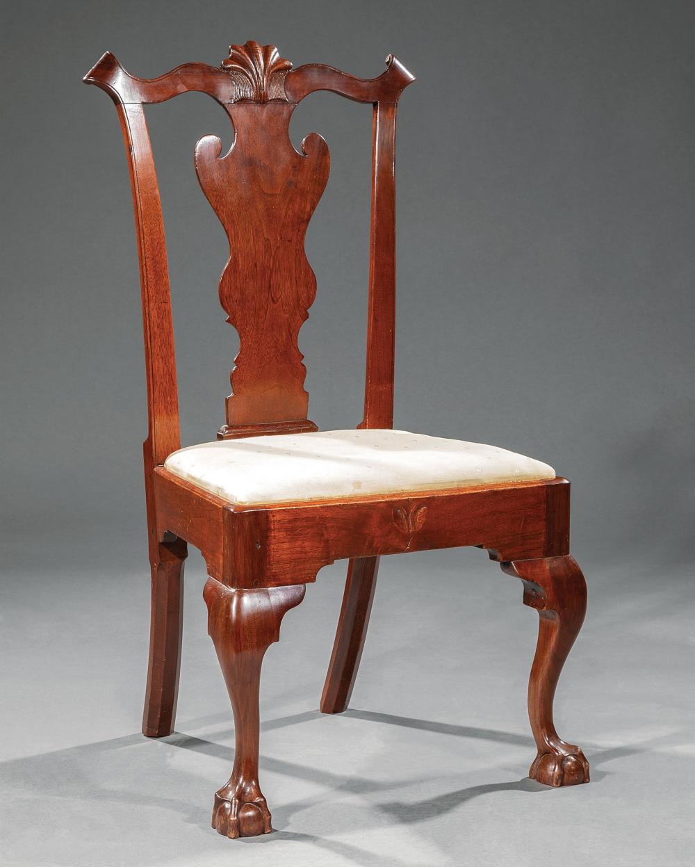 Appraisal: Fine American Chippendale Carved Mahogany Side Chair late th c