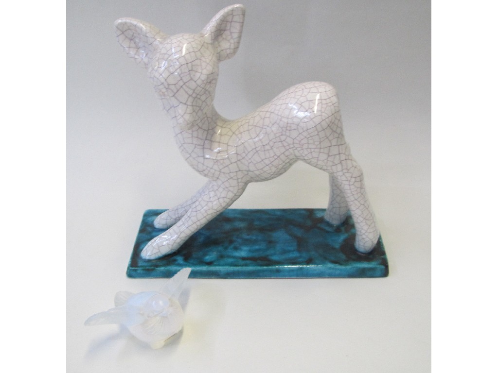 Appraisal: Goldscheider crackle glaze figure of a lamb and a small