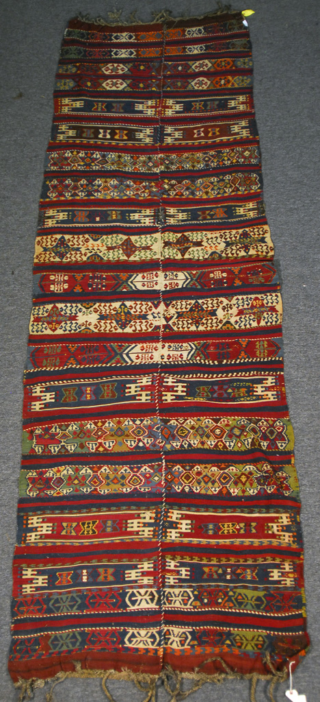 Appraisal: TURKISH TWO PANEL KILIM circa feet inches x feet inches