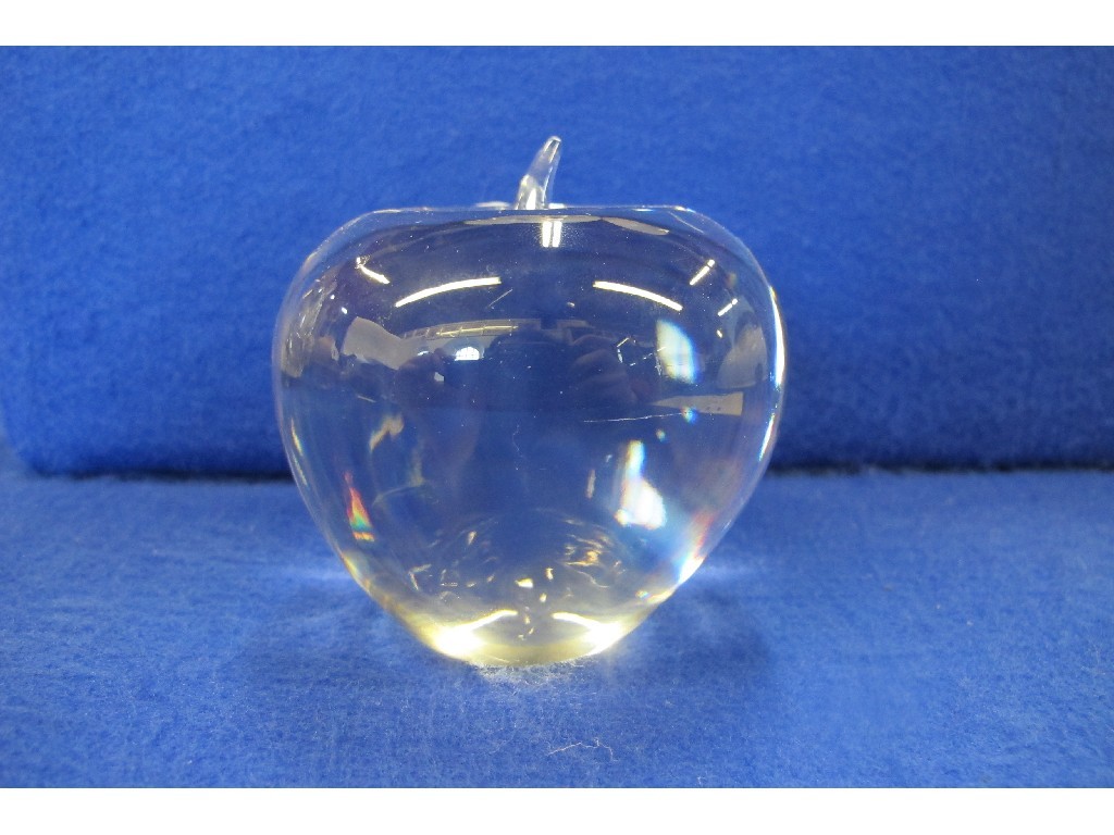 Appraisal: Tiffany Company clear glass apple paperweight