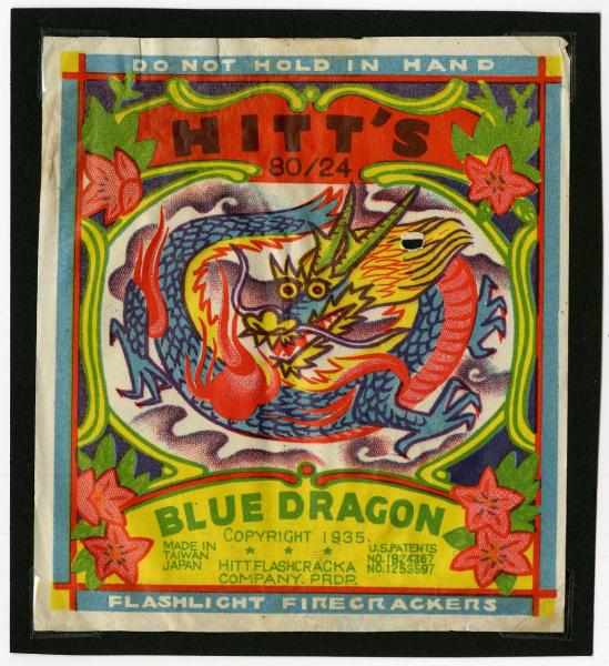 Appraisal: Hitt's Blue Dragon -Pack Firecracker Label Class Manufactured by Hitt's