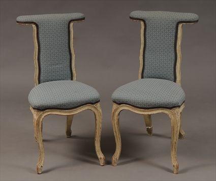 Appraisal: Pair of Louis XV Painted Voyeuses x x in