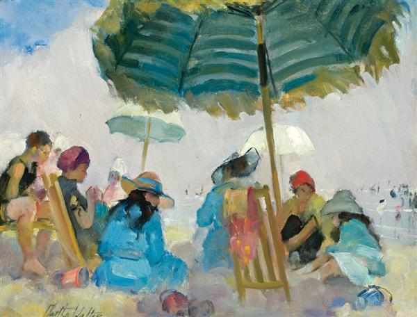 Appraisal: MARTHA WALTER American - ''At the Beach'' oil on board