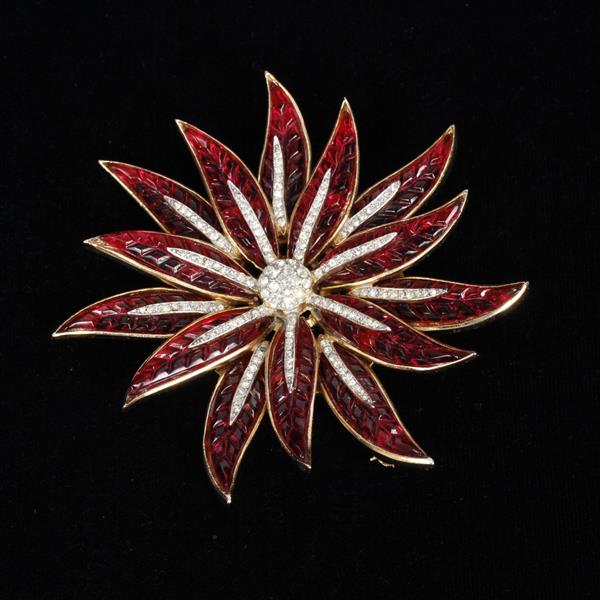 Appraisal: Trifari Alfred Philippe Starburst Flower Pin Brooch in invisibly set