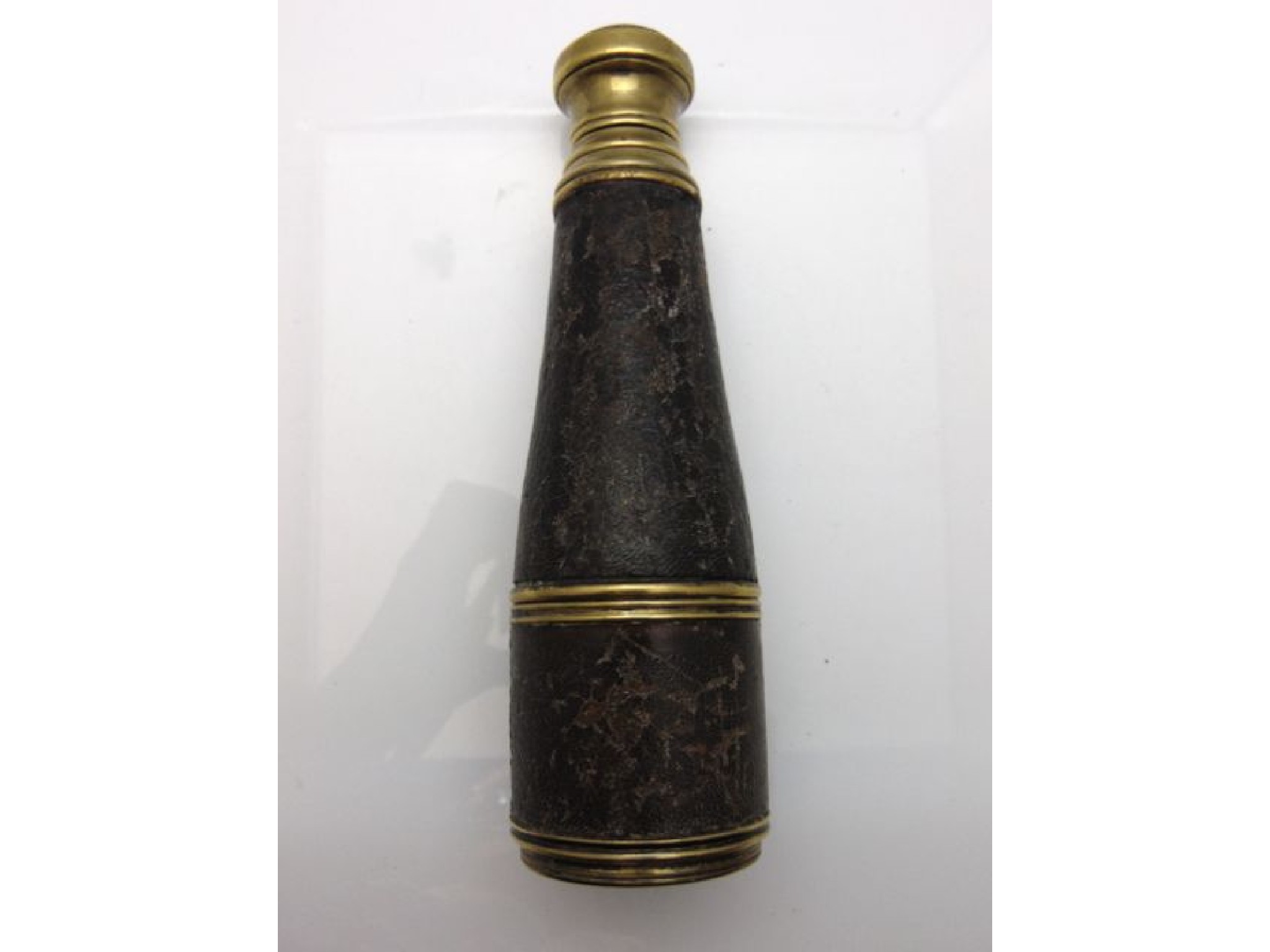 Appraisal: A th century two draw pocket telescope in brass overlaid