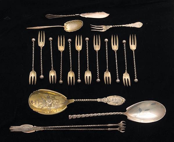 Appraisal: A silver flatware group in Twist variationsVarious American makers last