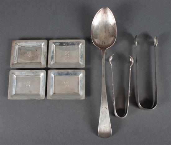 Appraisal: Assortment of American and English silver serving pieces and table