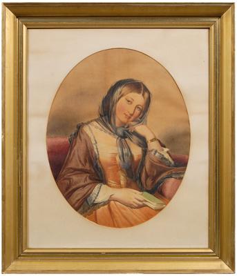 Appraisal: th century American School portrait portrait of seated woman wearing