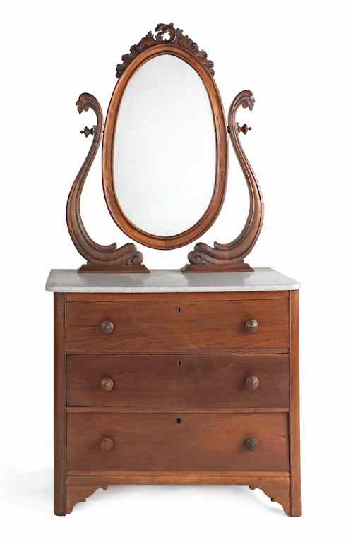 Appraisal: Victorian marble top dresser with mirror h w