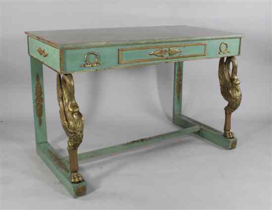 Appraisal: A late th century Continental carved giltwood gesso and green