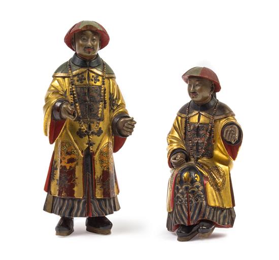 Appraisal: Sale Lot A Pair of Chinese Gilded Wood Figures of