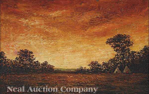 Appraisal: Ralph Albert Blakelock American - Indian Encampment at Dusk oil