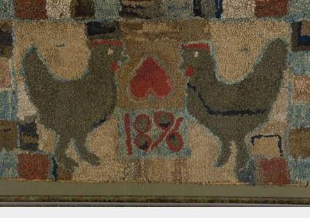 Appraisal: AMERICAN HOOKED RUG DEPICTING A FLOWERING PLANT IN A RED